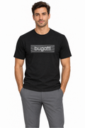 Bugatti Stripe rectangular chest logo T-shirt - Black
