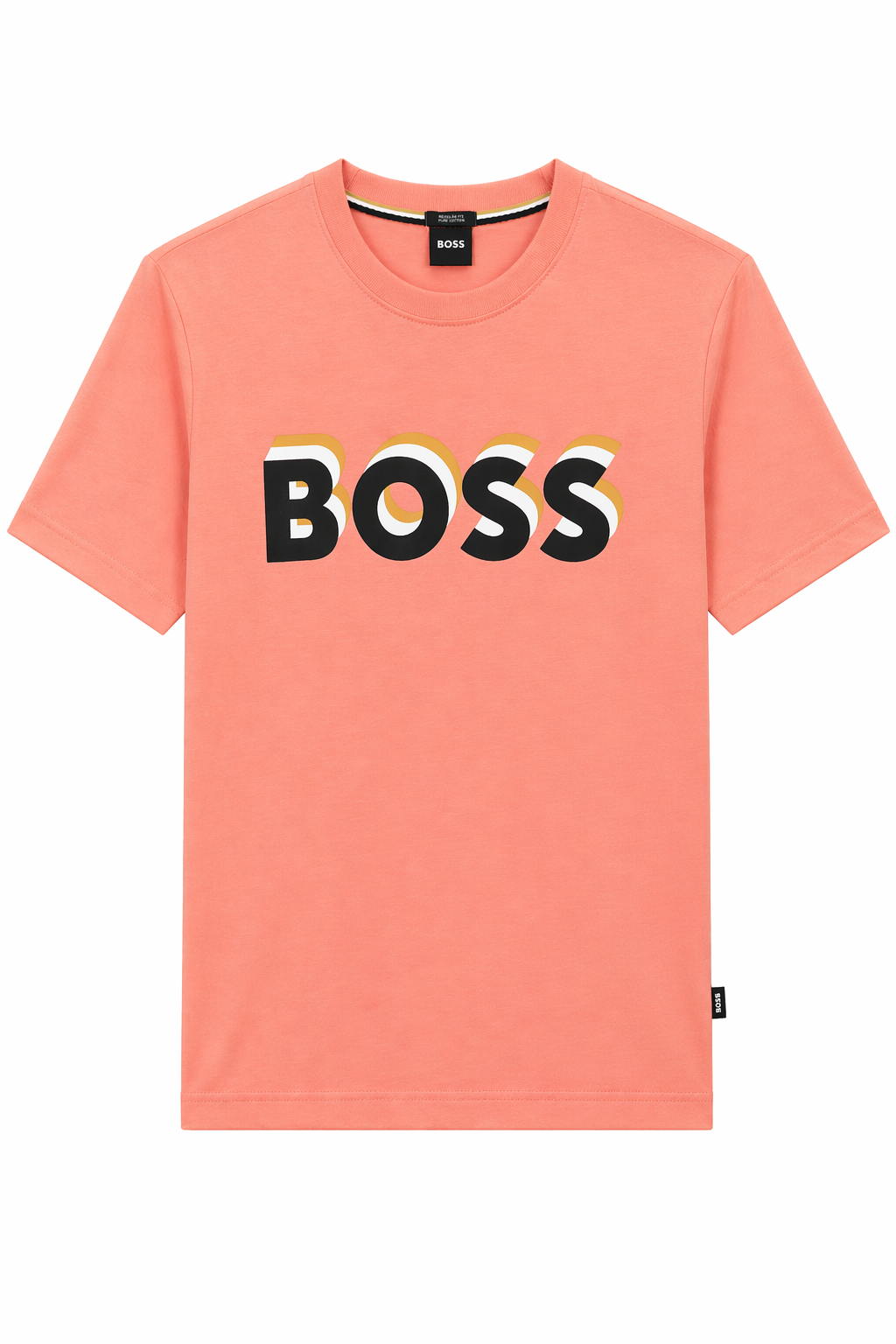 BOSS sticker Logo T-Shirt - Coral