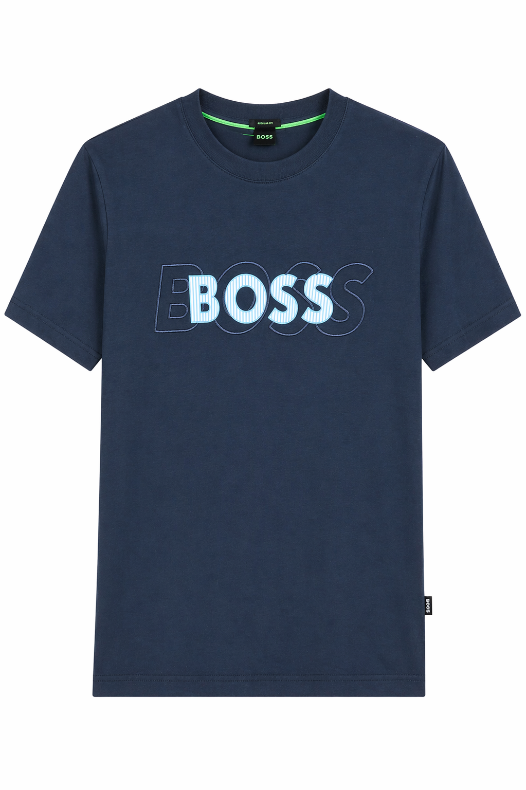 BOSS  layered Logo T-Shirt - Blue Navy