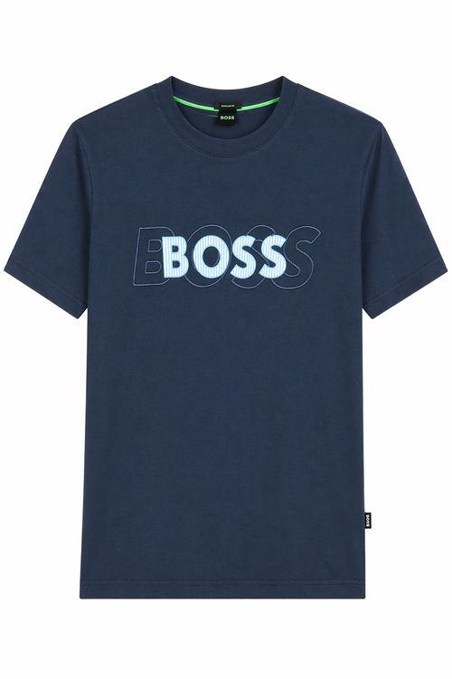 BOSS  layered Logo T-Shirt - Blue Navy
