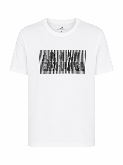 Armani Exchange bold striped Logo T-Shirt - White