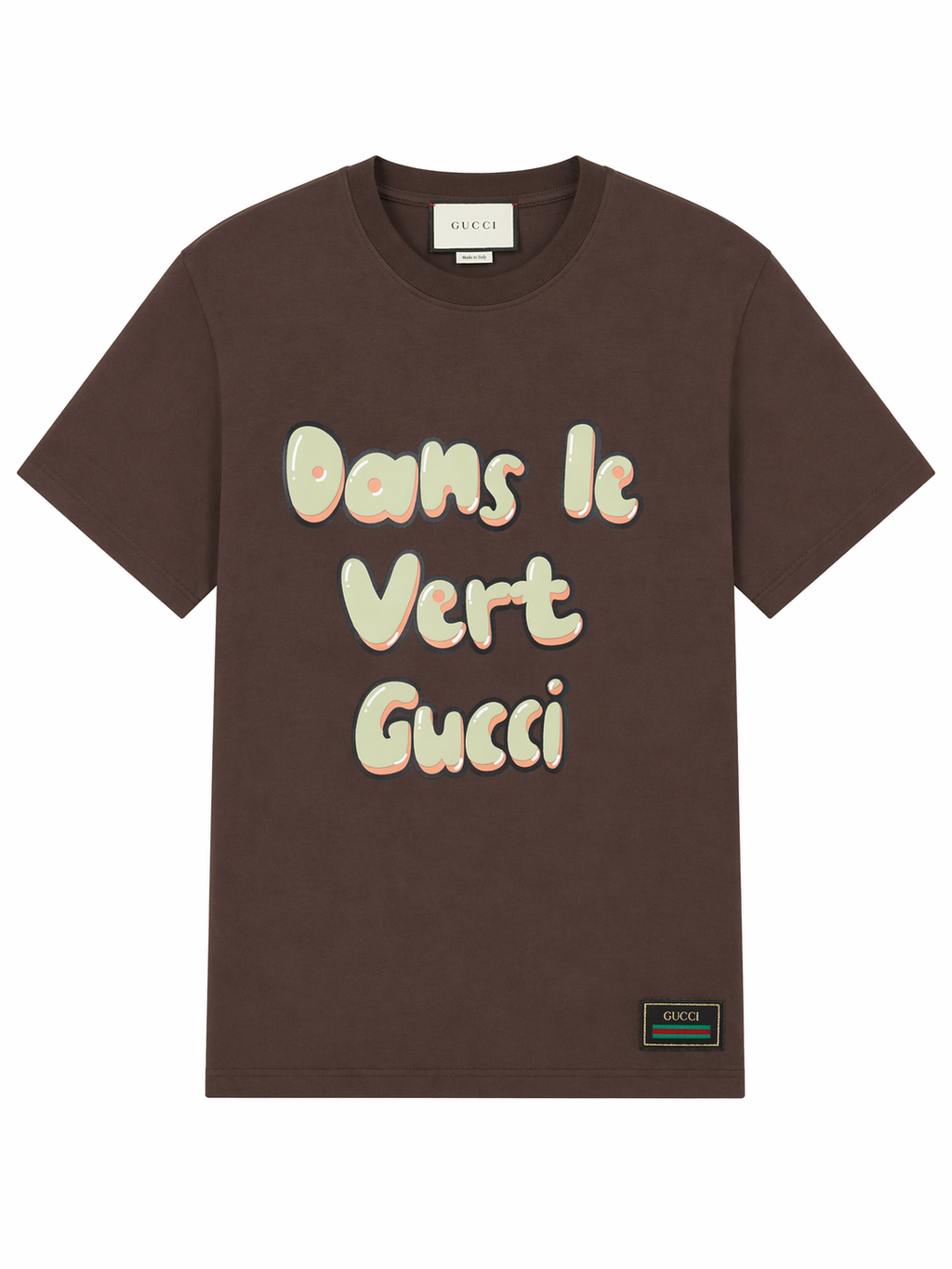 Gucci  Embroidered logo  T-Shirt - Brown