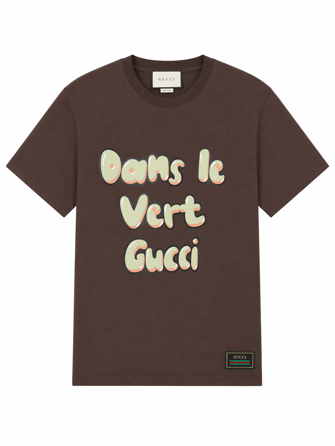 Gucci  Embroidered logo  T-Shirt - Brown