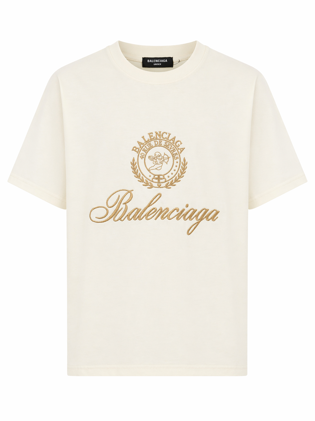 Balenciaga Embroidered Logo T-Shirt - Cream