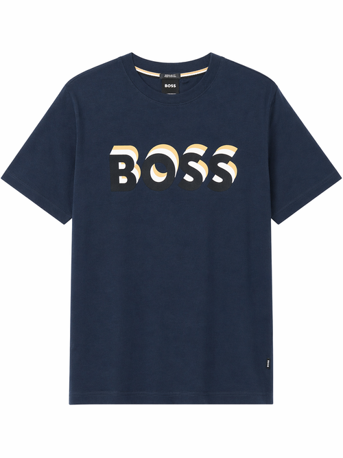 BOSS sticker Logo T-Shirt - Blue Navy