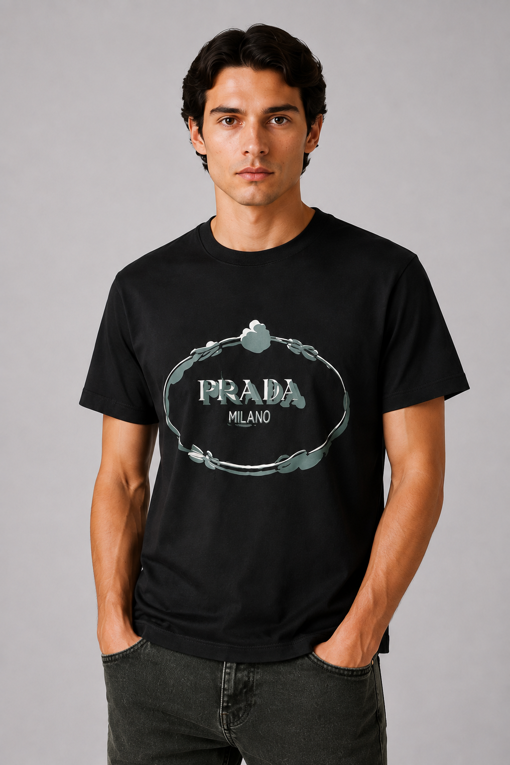 Prada Graphic print logo T-shirt - Black
