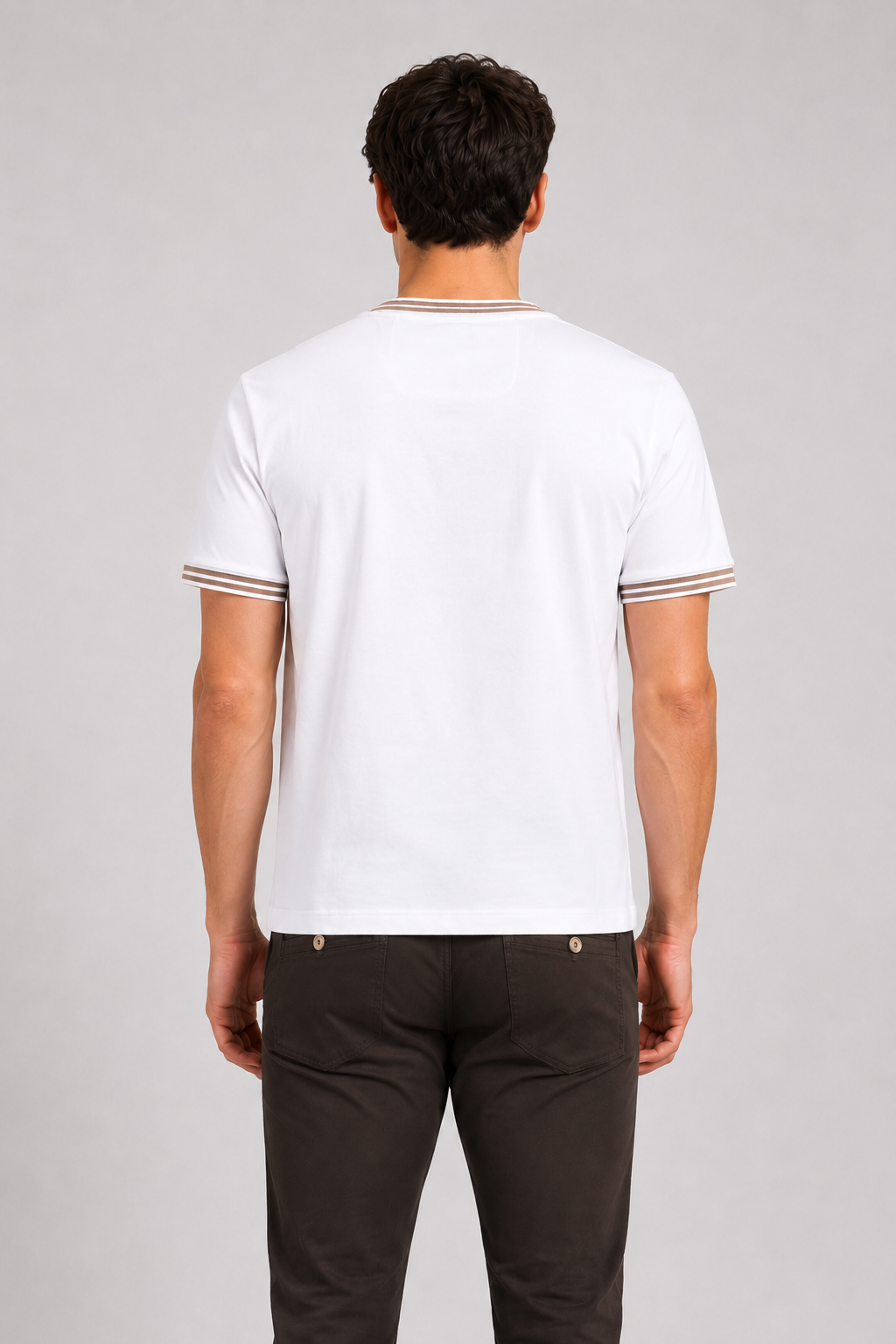 Boss stretch-cotton with stripes and logo T-shirt - White