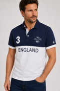 LM  color-block England Polo - White