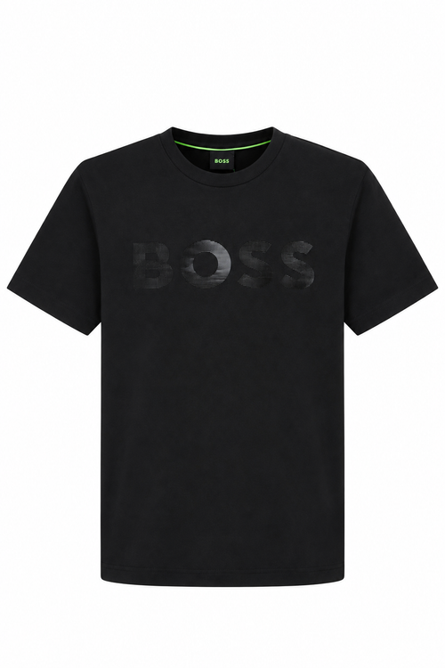 Boss Rubbered logo T-shirt- Black