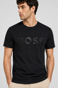 Boss Rubbered logo T-shirt- Black
