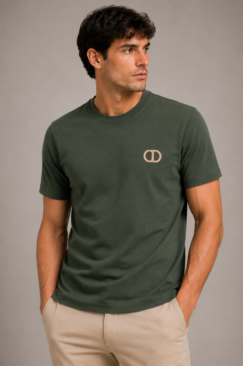 Dior embroidered CD icon T-shirt - Green