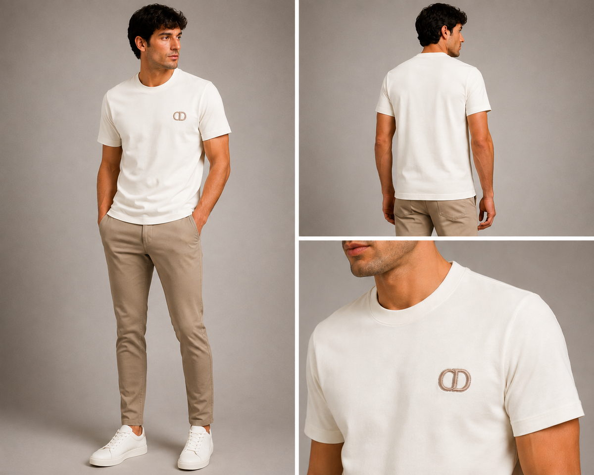 Dior embroidered CD icon T-shirt - Off-White