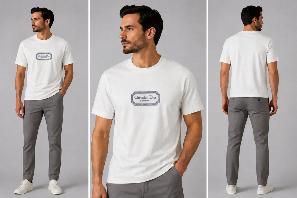 Dior Embroidered logo T-shirt - Off White
