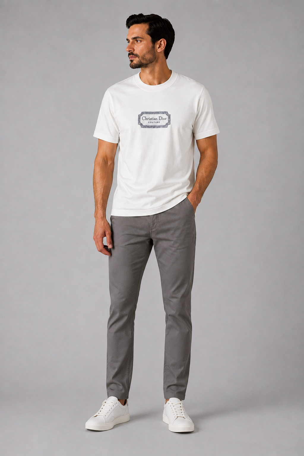 Dior Embroidered logo T-shirt - Off White