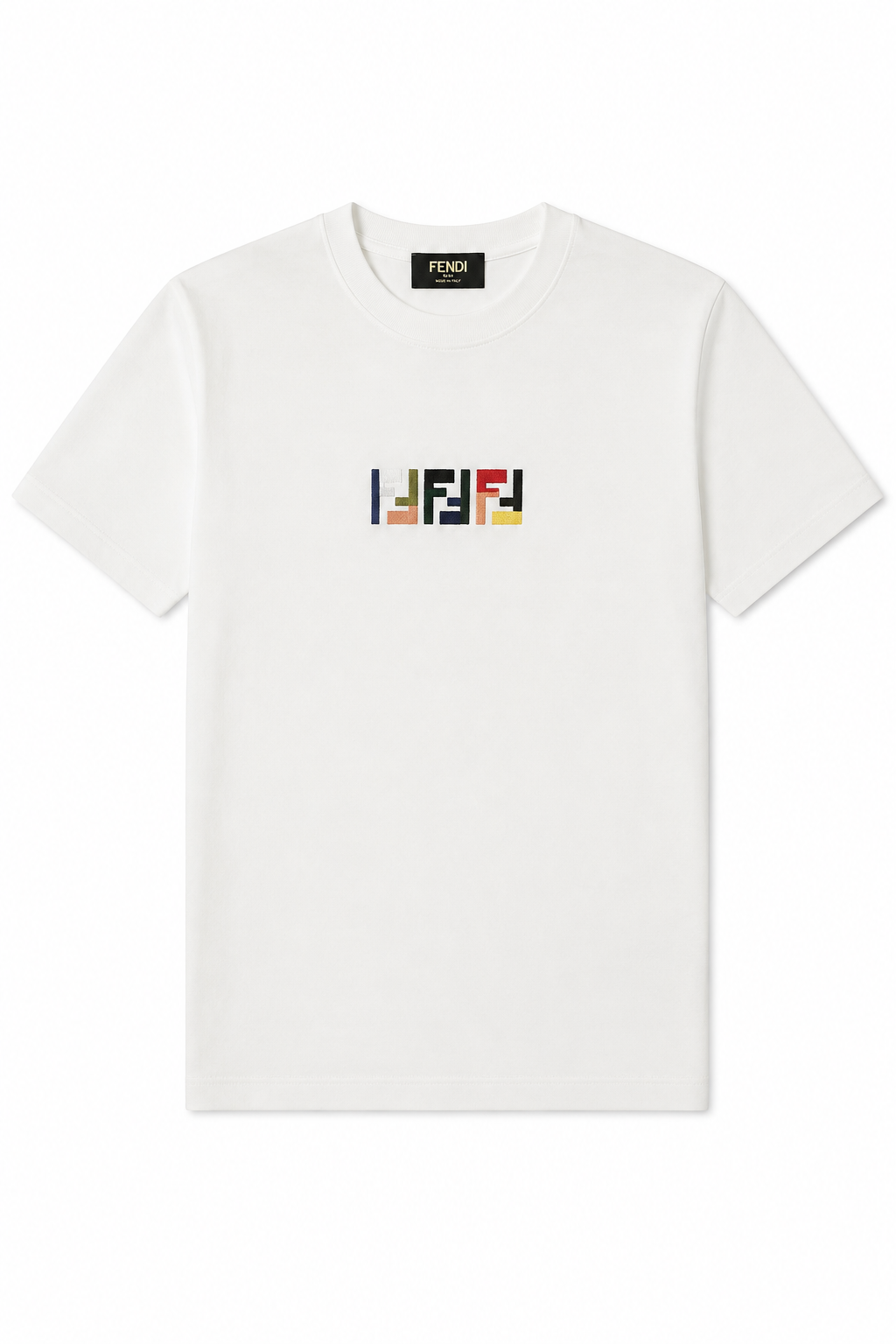 Fendi multicolor embroidered logo T-shirt - Off-White