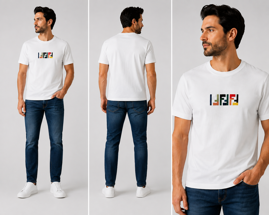 Fendi multicolor embroidered logo T-shirt - Off-White