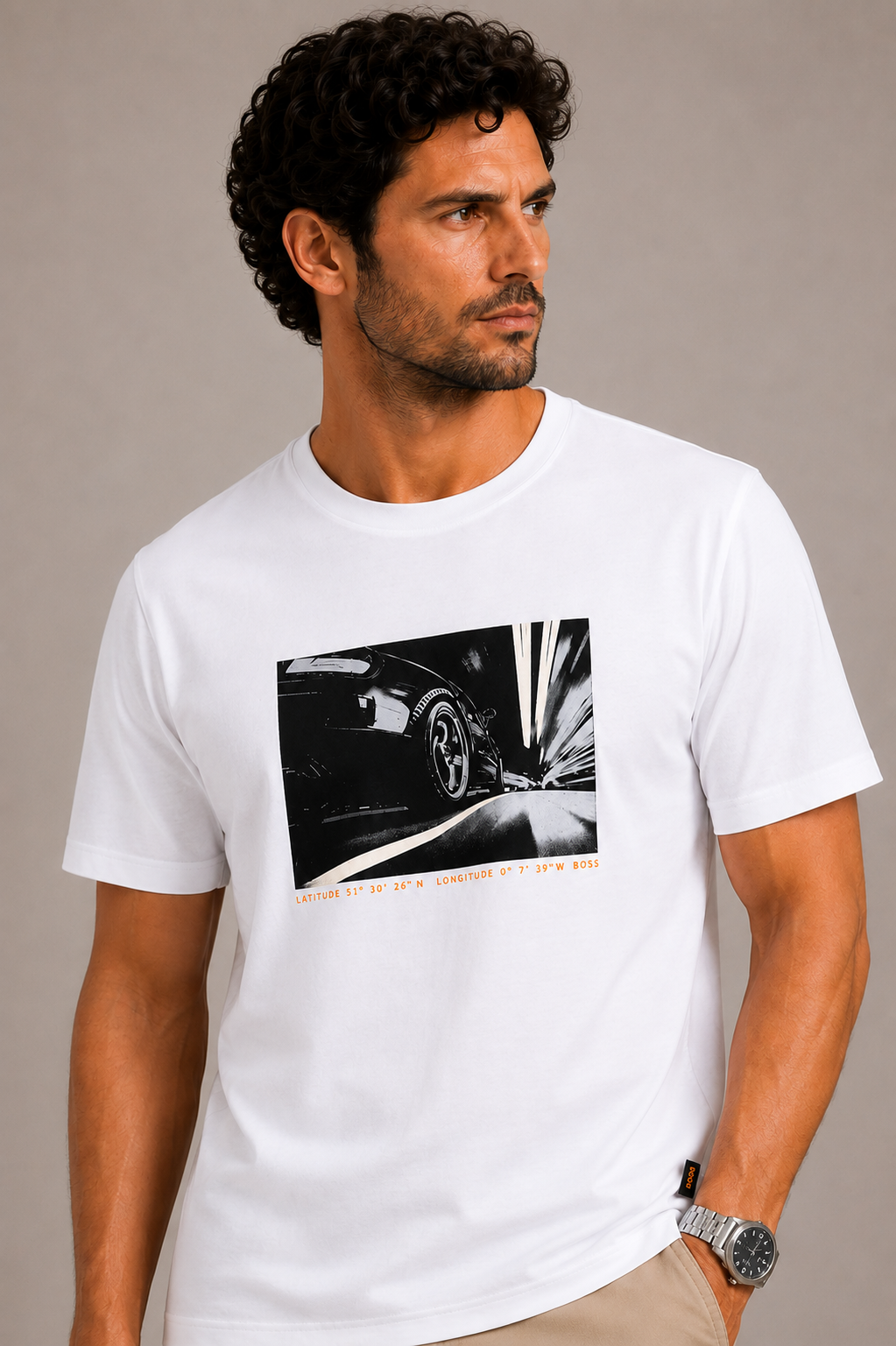 BOSS Motors graphic-print T-shirt  - White