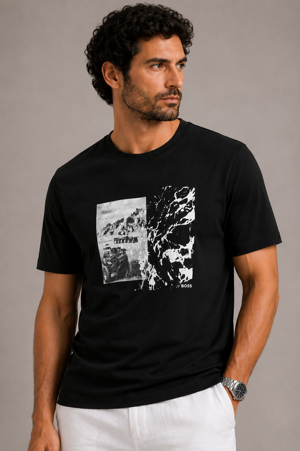 BOSS Motors graphic-print T-shirt  -Black
