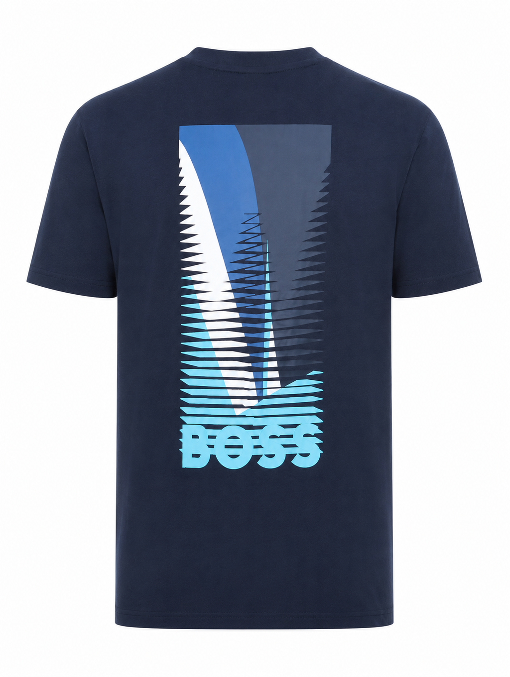 BOSS  centered graphic logo print T-shirt - Navy Blue
