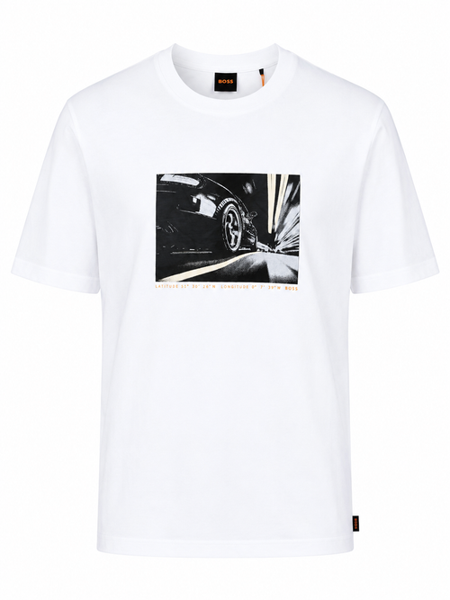 BOSS Motors graphic-print T-shirt  - White