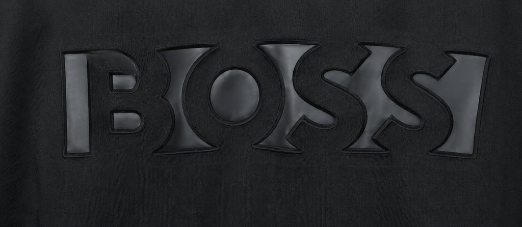 Boss embossed Print T-shirt - Black