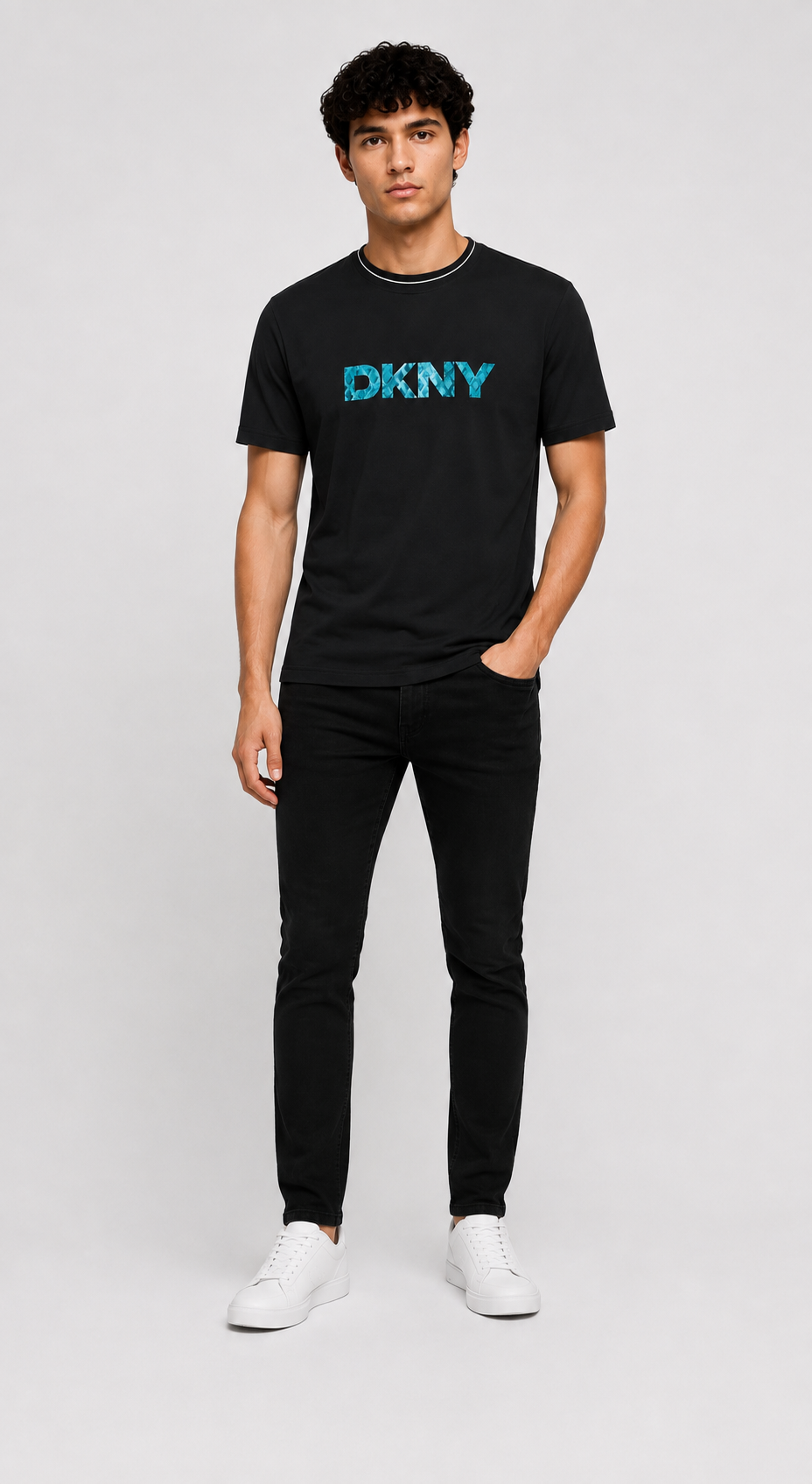 DKNY Patterned Graphic logo T-shirt - Black