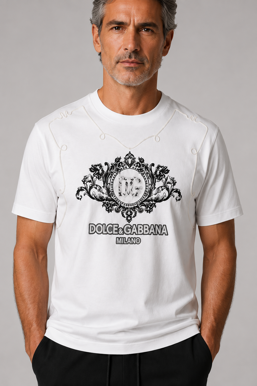 Dolce & Gabbana Embroidered  Premium T-Shirt -White