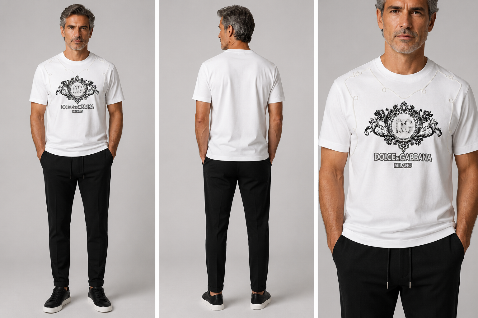 Dolce & Gabbana Embroidered  Premium T-Shirt -White