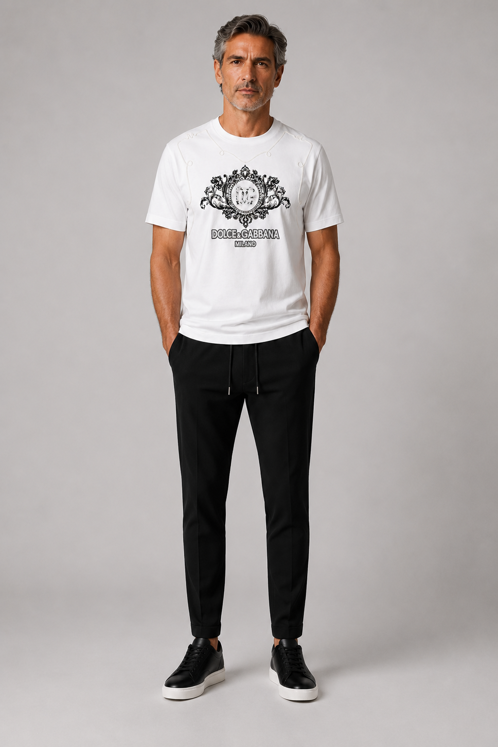 Dolce & Gabbana Embroidered  Premium T-Shirt -White