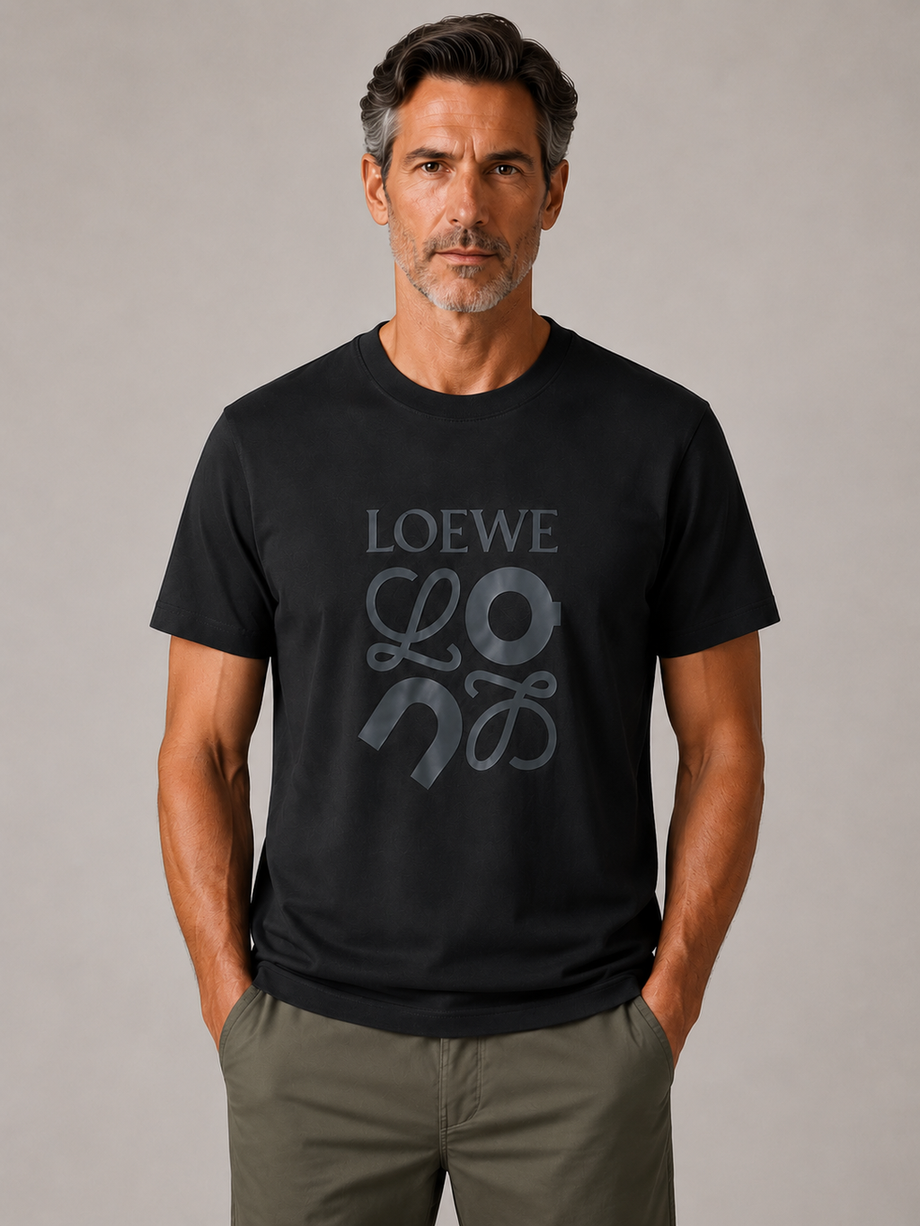 Loewe cotton   logo T-shirt- Black