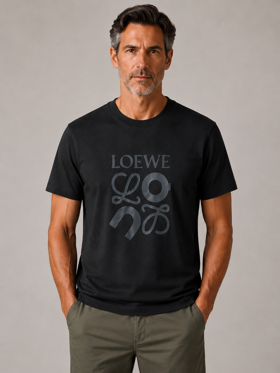 Loewe cotton   logo T-shirt- Black