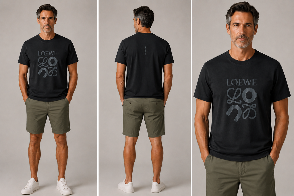 Loewe cotton   logo T-shirt- Black