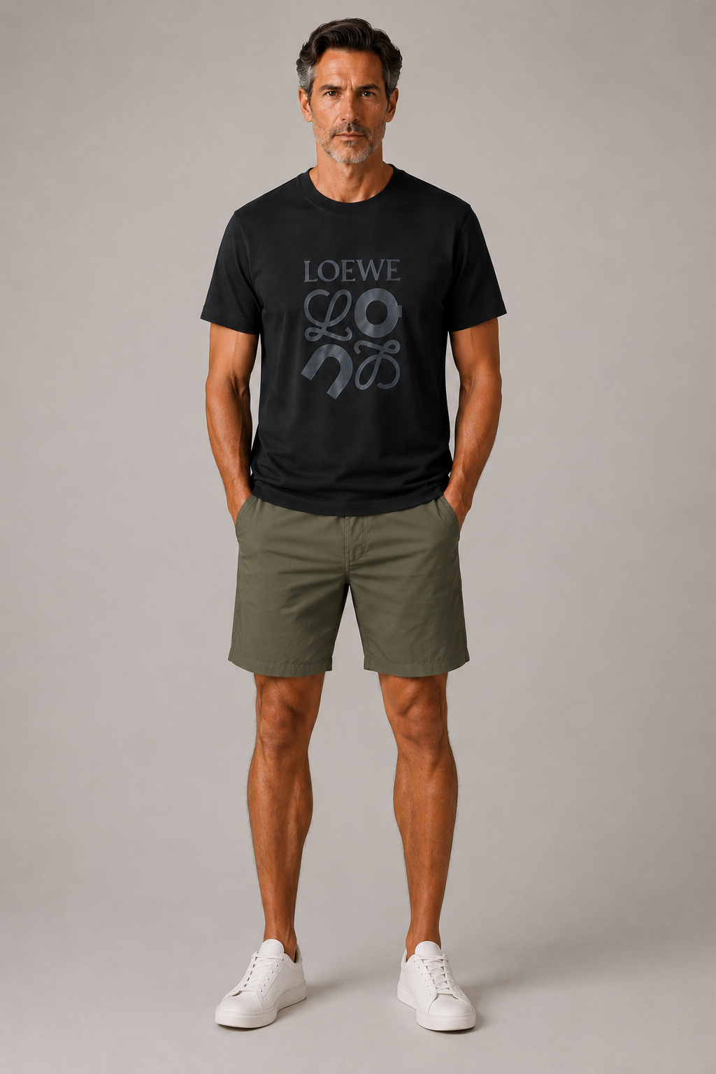 Loewe cotton   logo T-shirt- Black