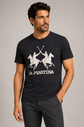 La Martina Brand Logo T-Shirt- Black