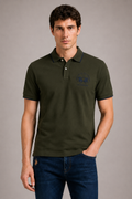 La Martina Regular Fit Embroidered Logo  Polo - Olive Green