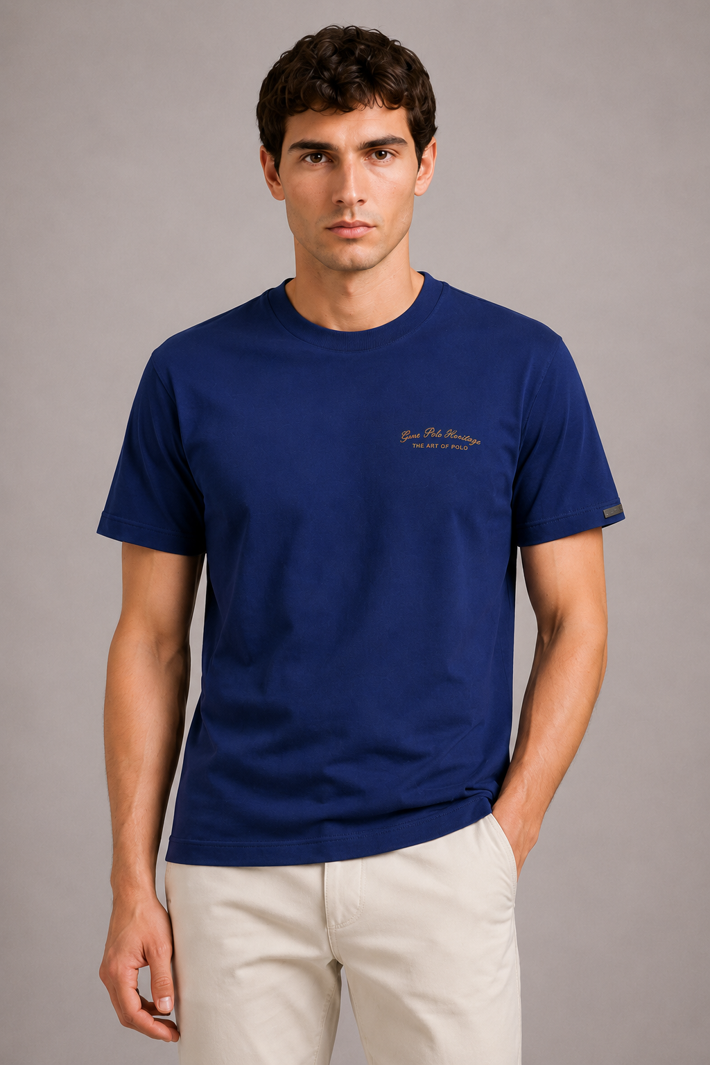 Pas de Monaco Relaxed fit Car Graphic Logo T-shirt- Navy Blue