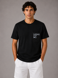 Loewe embroidered White Pocket logo T-shirt- Black