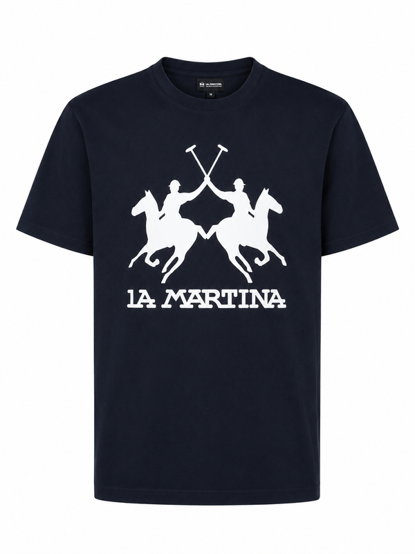 La Martina Brand Logo T-Shirt- Dark Navy