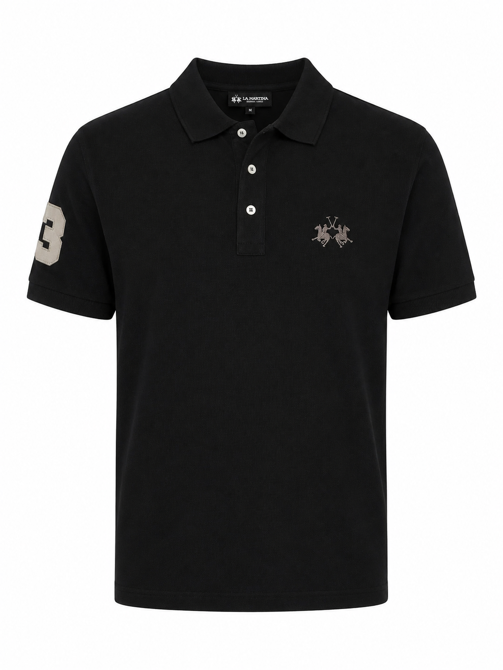 La Martina Embroidered Logo Polo - Black