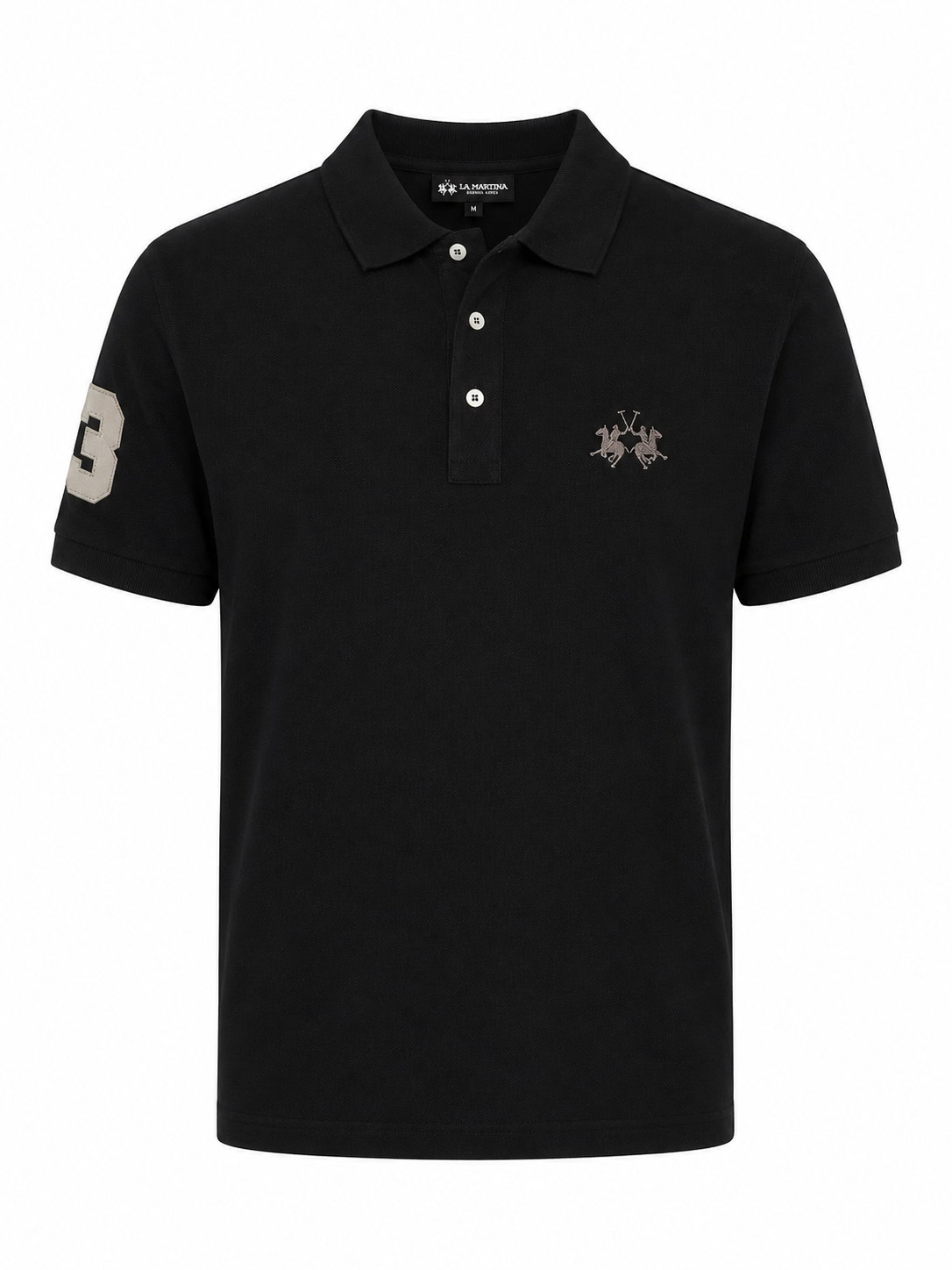 La Martina Embroidered Logo Polo - Black