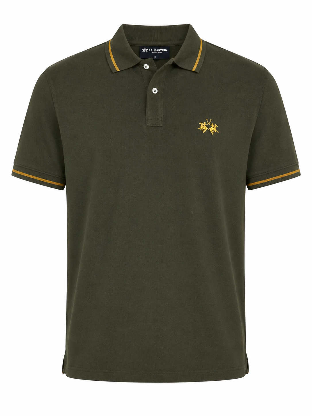 La Martina Embroidered Logo Polo - Olive Green