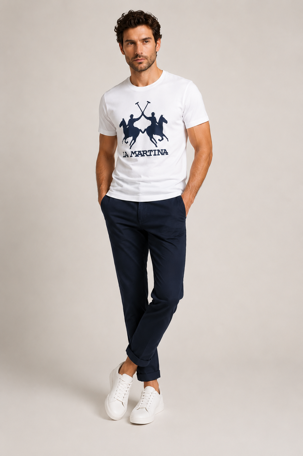 La Martina Brand Logo T-Shirt- White