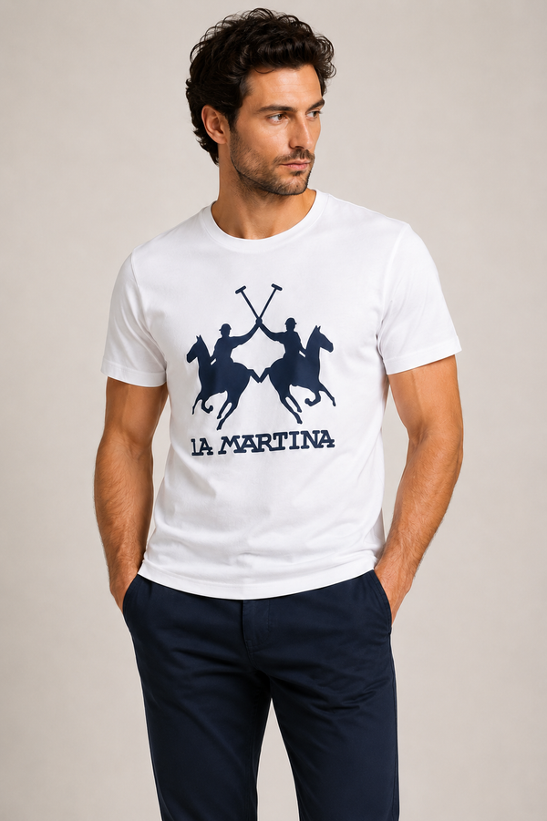 La Martina Brand Logo T-Shirt- White