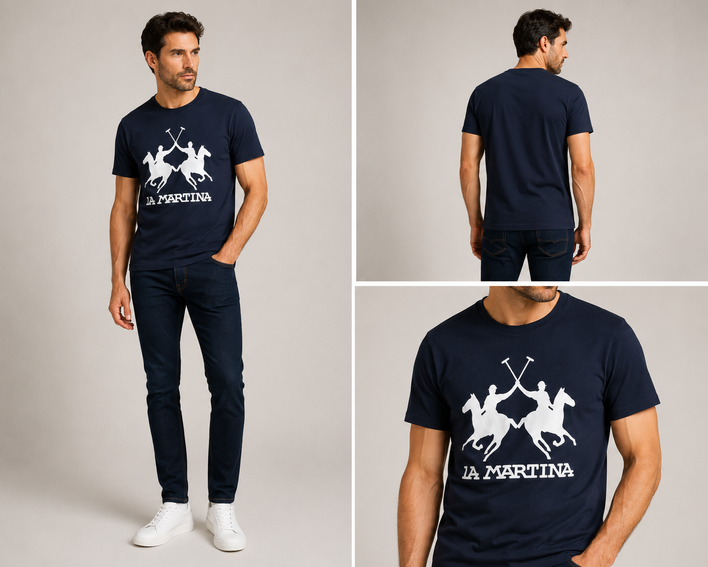 La Martina Brand Logo T-Shirt- Dark Navy