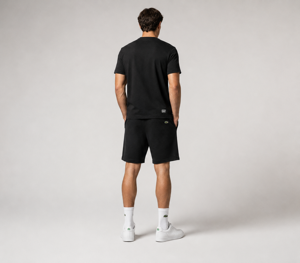 Lacoste Color-Block T-Shirt & Shorts Set - Black and Green