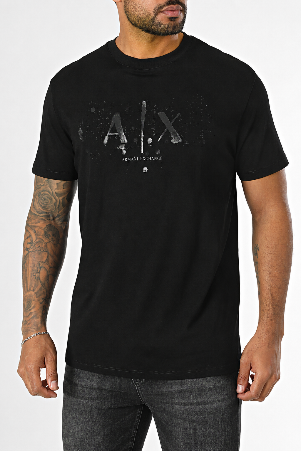 Armani Exchange  Strassy Graphic T-Shirt – Black
