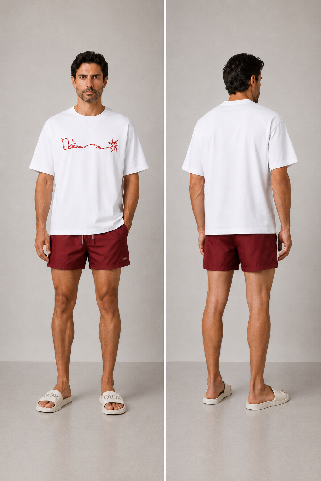 Dior Oversized Embroidered logo T-Shirt - White