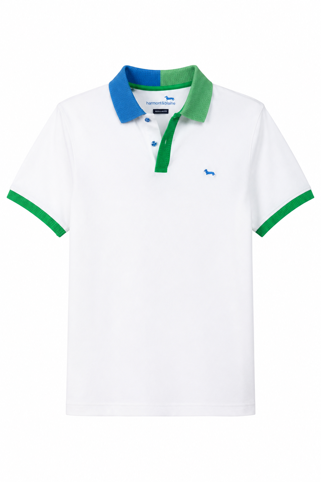 Harmont & Blaine colorful collar Polo - White