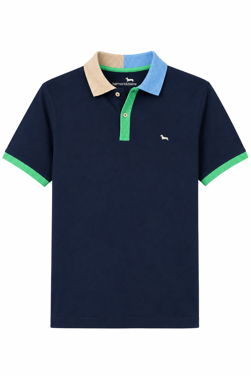 Harmont & Blaine colorful collar Polo - Navy Blue