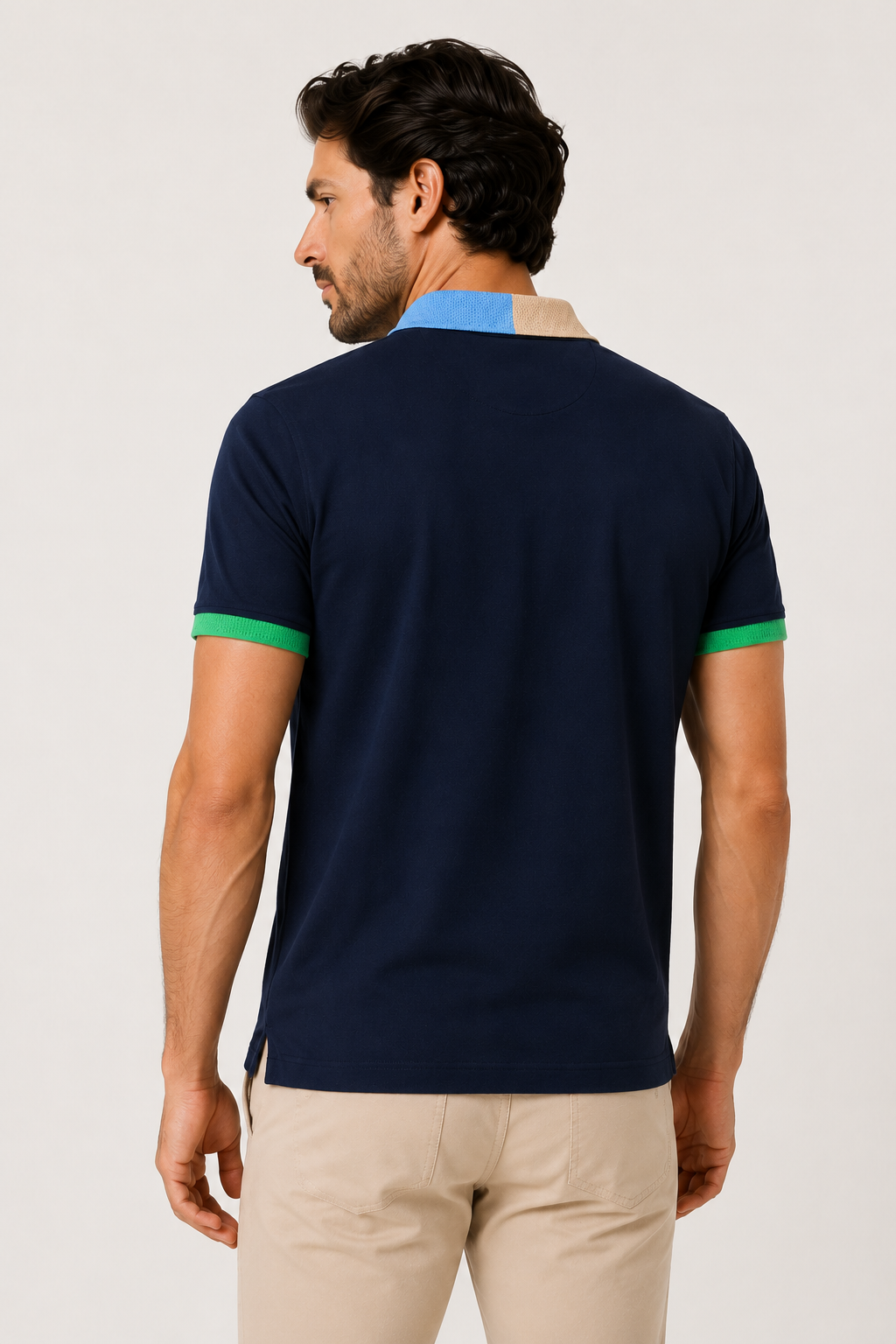 Harmont & Blaine colorful collar Polo - Navy Blue